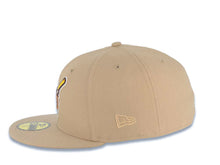 Load image into Gallery viewer, San Diego Padres New Era MLB 59FIFTY 5950 Fitted Cap Hat Khaki Crown/Visor Brown/Yellow Swinging Friar Logo 20th Anniversary Petco Park Side Patch
