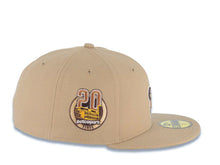 Load image into Gallery viewer, San Diego Padres New Era MLB 59FIFTY 5950 Fitted Cap Hat Khaki Crown/Visor Brown/Yellow Swinging Friar Logo 20th Anniversary Petco Park Side Patch
