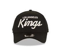 Load image into Gallery viewer, Los Angeles Kings New Era NHL 9FORTY 940 Adjustable A-Frame Cap Hat Black Crown/Visor White Script Logo 2x Champions Side Patch
