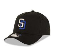 Load image into Gallery viewer, San Diego Padres New Era MLB 9FORTY 940 Adjustable A-Frame Cap Hat Black Crown/Visor White/Royal Blue Logo 40th Anniversary Side Patch Royal Blue UV
