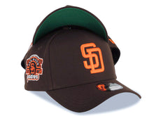Load image into Gallery viewer, San Diego Padres New Era MLB 9FORTY 940 Adjustable A-Frame Cap Hat Brown Crown/Visor Orange Logo Stadium Side Patch Green UV
