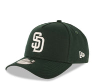 Load image into Gallery viewer, San Diego Padres New Era MLB 9FORTY 940 Adjustable A-Frame Cap Hat Dark Green Crown/Visor White Logo Petco Park Side Patch Gray UV

