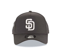 Load image into Gallery viewer, San Diego Padres New Era MLB 9FORTY 940 Adjustable A-Frame Cap Hat Gray Crown/Visor White Logo 1998 World Series Side Patch Gray UV
