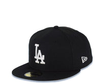 Load image into Gallery viewer, Los Angeles Dodgers New Era MLB 59FIFTY 5950 Fitted Cap Hat Black Crown/Visor White Logo 2024 World Series Champions Side Patch
