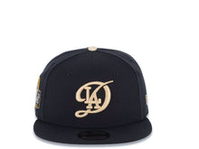 Load image into Gallery viewer, Los Angeles Dodgers New Era MLB 9FIFTY 950 Snapback Cap Hat Navy Blue Crown/Visor Cream Logo 2024 World Series Side Patch
