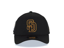 Load image into Gallery viewer, San Diego Padres New Era MLB 9FORTY 940 Adjustable A-Frame Cap Hat Black Crown/Visor Black/Tan Logo Petco Park Side Patch Tan UV
