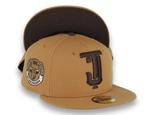 Load image into Gallery viewer, Tijuana Toros New Era LMB 59FIFTY 5950 Fitted Cap Hat Wheat Crown/Visor Brown Logo 10th Anniversary Brown UV
