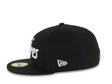 Load image into Gallery viewer, San Diego Padres New Era MLB 59FIFTY 5950 Fitted Cap Hat Black Crown/Visor White Script/Text Logo
