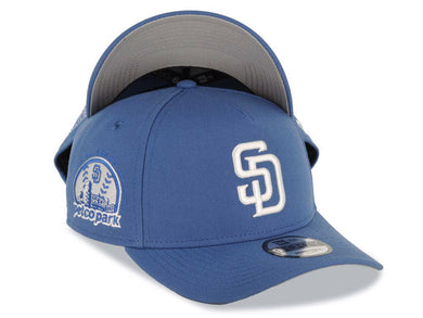 San Diego Padres New Era MLB 9FORTY 940 Adjustable A-Frame Cap Hat Blue Crown/Visor White Logo 10 Years Petcopark Side Patch
