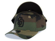Load image into Gallery viewer, San Diego Padres New Era MLB 9FORTY 940 Adjustable A-Frame Cap Hat Camo Crown/Visor Black Logo
