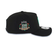 Load image into Gallery viewer, New York Yankees New Era MLB 9FORTY 940 Adjustable A-Frame Cap Hat Black Crown/Visor Green/White/Red Logo 100th Anniversary Stadium Side Patch
