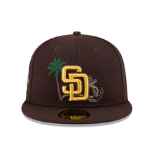 Load image into Gallery viewer, San Diego Padres New Era MLB 59FIFTY 5950 Fitted Cap Hat Brown Crown/Visor Yellow Logo 2016 All-Star Game (State Stitch)

