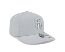 Load image into Gallery viewer, San Diego Padres New Era MLB 9FIFTY 950 Snapback A-Frame Cap Hat Dark Gray Crown/Visor Dark Gray Logo (Color Pack)
