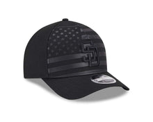Load image into Gallery viewer, San Diego Padres New Era MLB 9FORTY 940 Adjustable A-Frame Cap Hat Black American Flag Crown/Visor Black Logo
