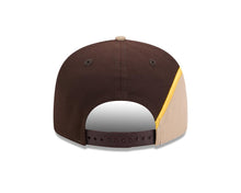 Load image into Gallery viewer, San Diego Padres New Era MLB 9FIFTY 950 Snapback Cap Hat Brown/Yellow/Tan Crown/Visor Yellow Logo Tatis Jr. 23 Side Patch
