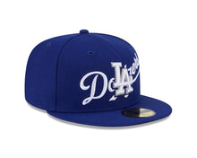 Load image into Gallery viewer, Los Angeles Dodgers New Era MLB 59FIFTY 5950 Fitted Cap Hat Royal Blue Crown/Visor White Overlap Logo
