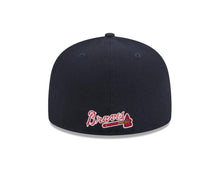 Load image into Gallery viewer, Atlanta Braves New Era MLB 59FIFTY 5950 Fitted Cap Hat Navy Blue Crown/Visor Navy/Red Overlap Logo
