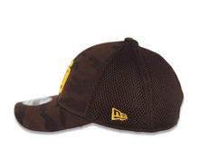 Load image into Gallery viewer, San Diego Padres New Era MLB 39THIRTY 3930 Flexfit Mesh Trucker Cap Hat Brown Camo Crown/Visor Yellow Logo

