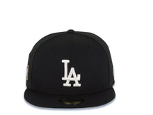 Load image into Gallery viewer, Los Angeles Dodgers New Era MLB 59FIFTY 5950 Fitted Cap Hat Black Crown/Visor White Logo 2024 World Series Side Patch Gray UV
