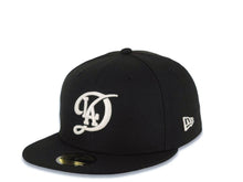 Load image into Gallery viewer, Los Angeles Dodgers New Era MLB 59FIFTY 5950 Fitted Cap Hat Black Crown/Visor City Connect White Logo 2024 World Series Side Patch Gray UV
