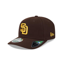 Load image into Gallery viewer, San Diego Padres New Era MLB 9SEVENTY 970 Snapback Stretch-Snap Cap Hat Brown Crown/Visor Yellow Logo (Official Player Replica)
