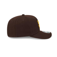 Load image into Gallery viewer, San Diego Padres New Era MLB 9SEVENTY 970 Snapback Stretch-Snap Cap Hat Brown Crown/Visor Yellow Logo (Official Player Replica)

