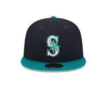 Load image into Gallery viewer, Seatlle Mariners New Era MLB 59FIFTY 5950 Fitted Cap Hat Navy Blue Crown Teal Visor Team Color Logo
