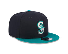 Load image into Gallery viewer, Seatlle Mariners New Era MLB 59FIFTY 5950 Fitted Cap Hat Navy Blue Crown Teal Visor Team Color Logo
