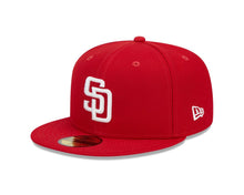 Load image into Gallery viewer, San Diego Padres New Era MLB 59FIFTY 5950 Fitted Cap Hat Red Crown/Visor White Logo 2016 All-Star Game Side Patch
