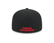 Load image into Gallery viewer, Chicago Blackhawks New Era NHL 59FIFTY 5950 Fitted Cap Hat Black Crown/Visor Team Color Logo
