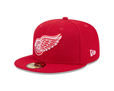 Detroit Red Wings New Era NHL 59FIFTY 5950 Fitted Cap Hat Red Crown/Visor White Logo