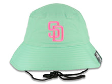 Load image into Gallery viewer, (City Connect) San Diego Padres New Era MLB Bucket Cap Hat Teal Crown/Visor Magenta Logo
