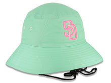 Load image into Gallery viewer, (City Connect) San Diego Padres New Era MLB Bucket Cap Hat Teal Crown/Visor Magenta Logo
