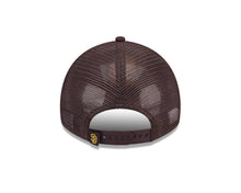 Load image into Gallery viewer, San Diego Padres New Era MLB 9TWENTY 920 Adjustable Trucker/Mesh Cap Hat Brown Crown/Visor Yellow Logo Script
