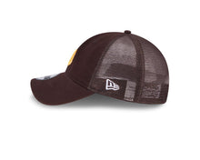 Load image into Gallery viewer, San Diego Padres New Era MLB 9TWENTY 920 Adjustable Trucker/Mesh Cap Hat Brown Crown/Visor Yellow Logo Script
