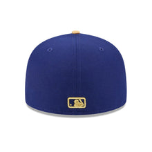 Load image into Gallery viewer, Los Angeles Dodgers New Era MLB 59FIFTY 5950 Fitted Cap Hat Royal Blue Crown/Visor Metallic Gold Logo 2024 World Series Champions Side Patch
