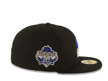 Load image into Gallery viewer, Los Angeles Dodgers New Era MLB 59FIFTY 5950 Fitted Cap Hat Black Crown/Visor White/Royal Blue Drip Logo 40th Anniversary Stadium Side Patch
