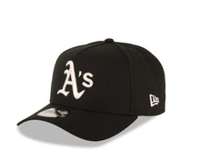 Load image into Gallery viewer, Oakland A&#39;s Athletics New Era MLB 9FORTY 940 Adjustable A-Frame Cap Hat Black Crown/Visor White Logo 1989 World Series Side Patch Gray UV
