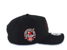 Load image into Gallery viewer, San Diego Padres New Era MLB 9FORTY 940 Adjustable A-Frame Cap Hat Black Crown/Visor Black/Red P Logo 40th Anniversary Side Patch Red UV
