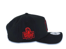 Load image into Gallery viewer, New York Yankees New Era MLB 9FORTY 940 Adjustable A-Frame Cap Hat Black Crown/Visor Black/Red Logo 2024 World Series Side Patch Red UV
