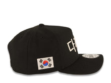 Load image into Gallery viewer, Los Angeles Dodgers New Era MLB 9FORTY 940 Adjustable A-Frame Cap Hat Black Crown/Visor White Korean Script Logo Korea Flag Side Patch
