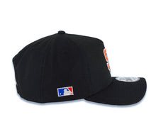 Load image into Gallery viewer, San Diego Padres New Era MLB 9FORTY 940 Adjustable A-Frame Cap Hat Black Crown/Visor Orange/Navy Flat Stitch Logo Batterman Batty Side Patch

