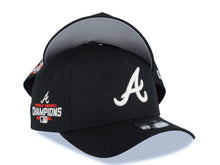 Load image into Gallery viewer, Atlanta Braves New Era MLB 9FORTY 940 Adjustable A-Frame Cap Hat Black Crown/Visor White Logo 2021 World Series Champions Side Patch
