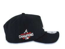 Load image into Gallery viewer, Atlanta Braves New Era MLB 9FORTY 940 Adjustable A-Frame Cap Hat Black Crown/Visor White Logo 2021 World Series Champions Side Patch
