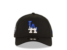 Load image into Gallery viewer, Los Angeles Dodgers New Era MLB 9FORTY 940 Adjustable Cap Hat Black Crown/Visor White/Royal Blue Drip Logo 40th Anniversary Stadium Side Patch
