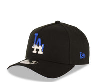 Load image into Gallery viewer, Los Angeles Dodgers New Era MLB 9FORTY 940 Adjustable Cap Hat Black Crown/Visor White/Royal Blue Drip Logo 40th Anniversary Stadium Side Patch

