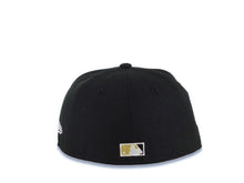 Load image into Gallery viewer, (Youth) San Diego Padres New Era MLB 59FIFTY 5950 Kid Fitted Cap Hat Black Crown/Visor White/Metallic Gold Drip Paint Logo 40th Anniversary Side Patch
