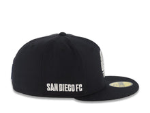 Load image into Gallery viewer, San Diego FC New Era MLS 59FIFTY 5950 Fitted Cap Hat Navy Blue Crown/Visor White White Logo Gray UV
