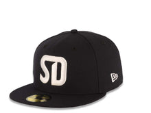 Load image into Gallery viewer, San Diego FC New Era MLS 59FIFTY 5950 Fitted Cap Hat Black Crown/Visor White Logo Gray UV
