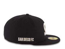 Load image into Gallery viewer, San Diego FC New Era MLS 59FIFTY 5950 Fitted Cap Hat Black Crown/Visor White Logo Gray UV
